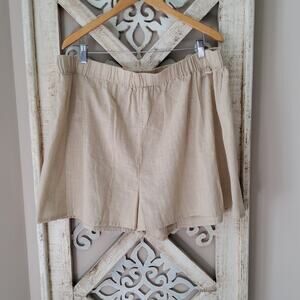 ASOS Women's Curve Oversized Cotton Beach Shorts in Natural